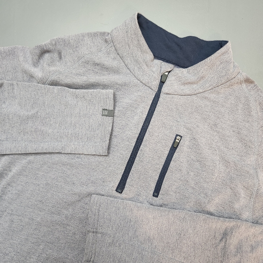 Free Fly Bamboo Heritage Pullover Mens 2XL Heathered Graphite 1/4 Zip Mock Neck